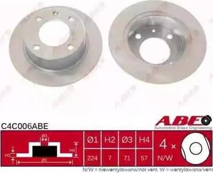 ABE C4C006ABE - Bremžu diski www.autospares.lv