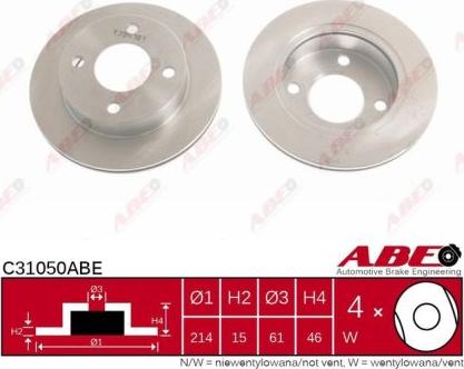 ABE C31050ABE - Bremžu diski www.autospares.lv