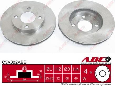 ABE C3A002ABE - Bremžu diski www.autospares.lv