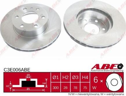 ABE C3E006ABE - Bremžu diski www.autospares.lv