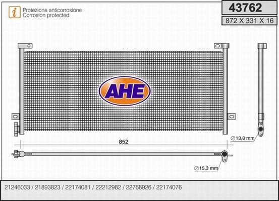 AHE 43762 - Kondensators, Gaisa kond. sistēma www.autospares.lv