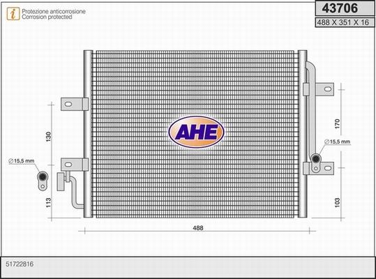 AHE 43706 - Kondensators, Gaisa kond. sistēma www.autospares.lv
