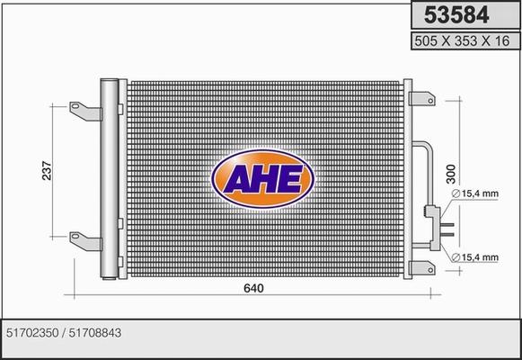 AHE 53584 - Kondensators, Gaisa kond. sistēma www.autospares.lv