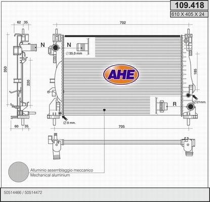 AHE 109.418 - Radiators, Motora dzesēšanas sistēma www.autospares.lv