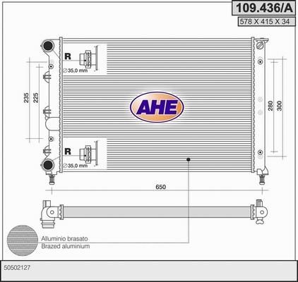 AHE 109.436/A - Radiators, Motora dzesēšanas sistēma www.autospares.lv