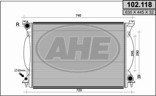 AHE 102.118 - Radiators, Motora dzesēšanas sistēma www.autospares.lv