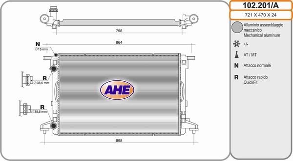 AHE 102.201/A - Radiators, Motora dzesēšanas sistēma www.autospares.lv