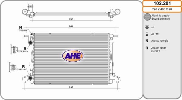 AHE 102.201 - Radiators, Motora dzesēšanas sistēma www.autospares.lv