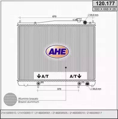 AHE 120177 - Radiators, Motora dzesēšanas sistēma www.autospares.lv