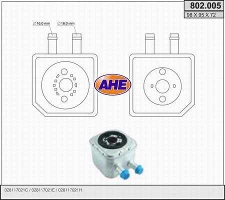 AHE 802.005 - Eļļas radiators, Motoreļļa www.autospares.lv
