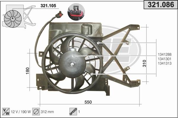 AHE 321.086 - Ventilators, Motora dzesēšanas sistēma www.autospares.lv