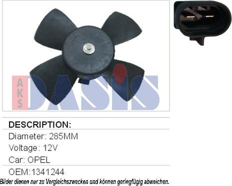 AKS Dasis 158007N - Ventilators, Motora dzesēšanas sistēma www.autospares.lv