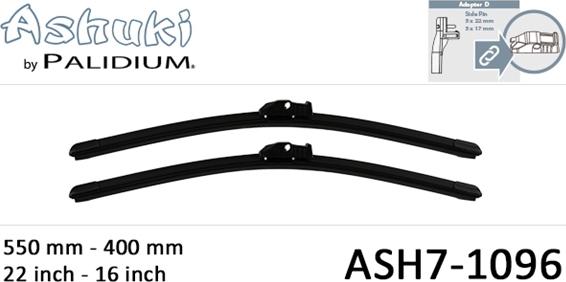 Ashuki ASH7-1096 - Stikla tīrītāja slotiņa www.autospares.lv