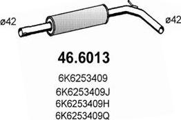ASSO 46.6013 - Vidējais izpl. gāzu trokšņa slāpētājs www.autospares.lv