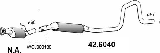 ASSO 42.6040 - Vidējais izpl. gāzu trokšņa slāpētājs www.autospares.lv