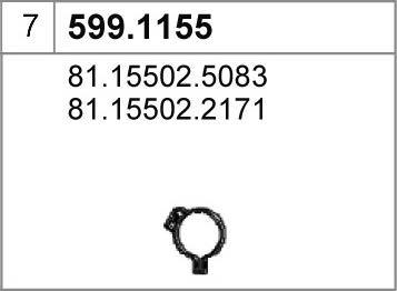 ASSO 599.1155 - Montāžas komplekts, Trokšņa slāpētājs www.autospares.lv