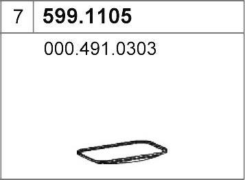 ASSO 599.1105 - Montāžas komplekts, Trokšņa slāpētājs www.autospares.lv