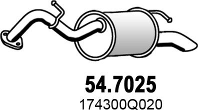 ASSO 54.7025 - Izplūdes gāzu trokšņa slāpētājs (pēdējais) www.autospares.lv