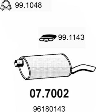 ASSO 07.7002 - Izplūdes gāzu trokšņa slāpētājs (pēdējais) www.autospares.lv
