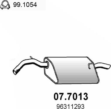 ASSO 07.7013 - Izplūdes gāzu trokšņa slāpētājs (pēdējais) www.autospares.lv