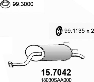 ASSO 15.7042 - Izplūdes gāzu trokšņa slāpētājs (pēdējais) www.autospares.lv
