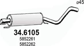 ASSO 34.6105 - Vidējais izpl. gāzu trokšņa slāpētājs www.autospares.lv