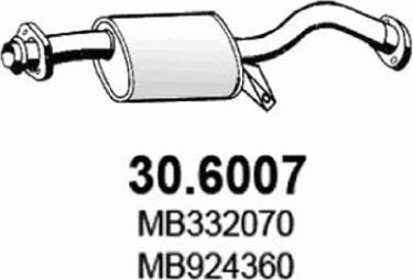 ASSO 30.6007 - Vidējais izpl. gāzu trokšņa slāpētājs www.autospares.lv