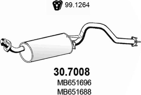 ASSO 30.7008 - Izplūdes gāzu trokšņa slāpētājs (pēdējais) www.autospares.lv