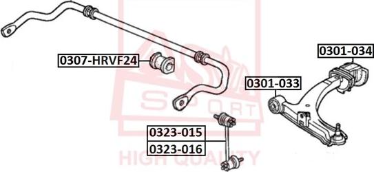 ASVA 0307-HRVF24 - Bukse, Stabilizators www.autospares.lv