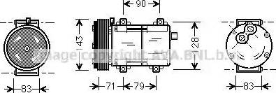 Ava Quality Cooling FD K279 - Kompresors, Gaisa kond. sistēma www.autospares.lv