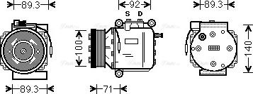 Ava Quality Cooling SBAK053 - Kompresors, Gaisa kond. sistēma www.autospares.lv