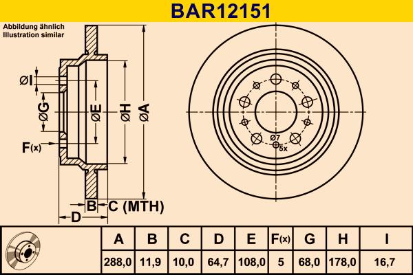 Barum BAR12151 - Bremžu diski www.autospares.lv
