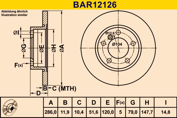 Barum BAR12126 - Bremžu diski www.autospares.lv