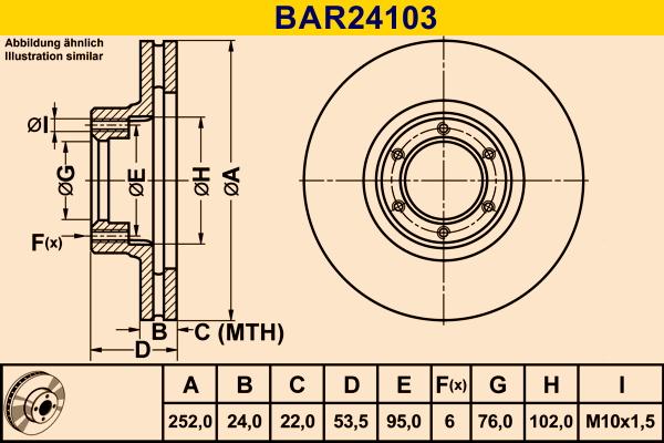 Barum BAR24103 - Bremžu diski www.autospares.lv