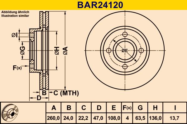 Barum BAR24120 - Bremžu diski www.autospares.lv