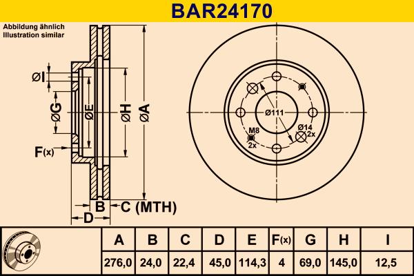 Barum BAR24170 - Bremžu diski www.autospares.lv