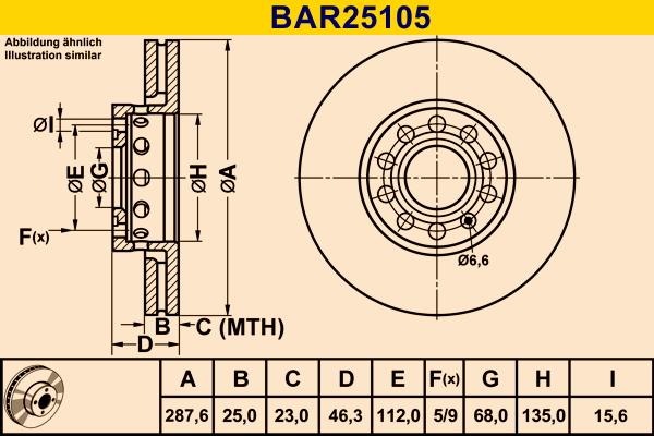 Barum BAR25105 - Bremžu diski www.autospares.lv