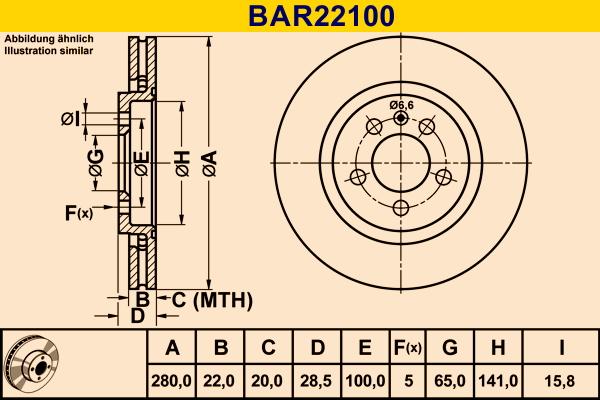 Barum BAR22100 - Bremžu diski www.autospares.lv