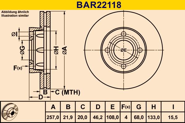 Barum BAR22118 - Bremžu diski www.autospares.lv