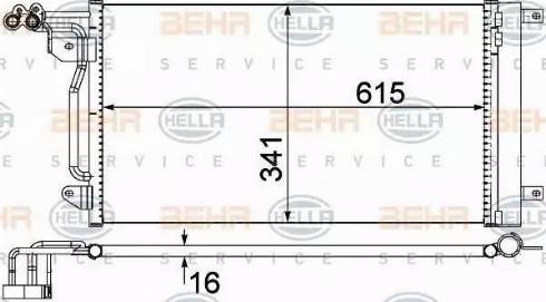 BEHR HELLA Service 8FC 351 309-134 - Kondensators, Gaisa kond. sistēma www.autospares.lv