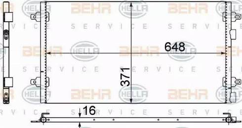 BEHR HELLA Service 8FC 351 306-051 - Kondensators, Gaisa kond. sistēma www.autospares.lv