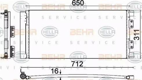 BEHR HELLA Service 8FC 351 310-661 - Kondensators, Gaisa kond. sistēma www.autospares.lv