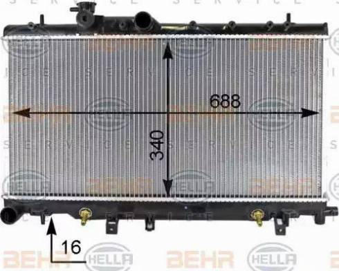 BEHR HELLA Service 8MK 376 787-661 - Radiators, Motora dzesēšanas sistēma www.autospares.lv