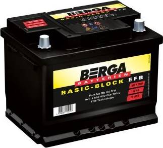 BERGA 5605000567902 - Startera akumulatoru baterija www.autospares.lv