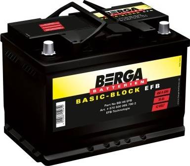 BERGA 5705000657902 - Startera akumulatoru baterija www.autospares.lv
