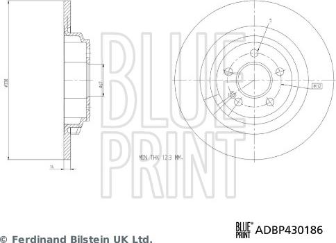 Blue Print ADBP430186 - Bremžu diski www.autospares.lv