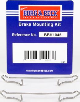 Borg & Beck BBK1045 - Piederumu komplekts, Disku bremžu uzlikas www.autospares.lv