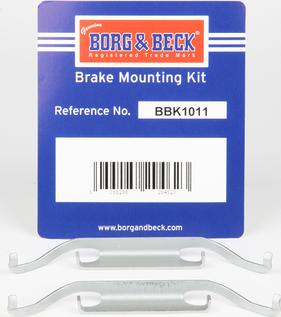 Borg & Beck BBK1011 - Piederumu komplekts, Disku bremžu uzlikas www.autospares.lv