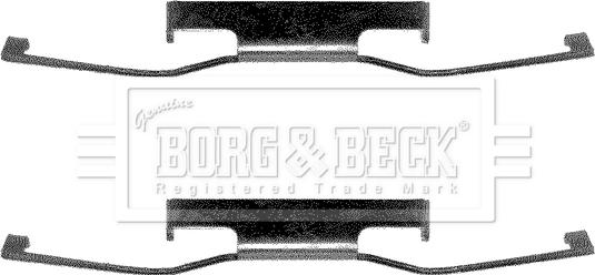 Borg & Beck BBK1154 - Piederumu komplekts, Disku bremžu uzlikas www.autospares.lv