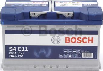 BOSCH 0 092 S4E 111 - Startera akumulatoru baterija www.autospares.lv
